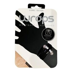 WRAPS Core Wristband Bracelet In-Ear Headphones with‎ Mic Silver